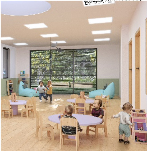 Photo simulé d'une salle de crèche